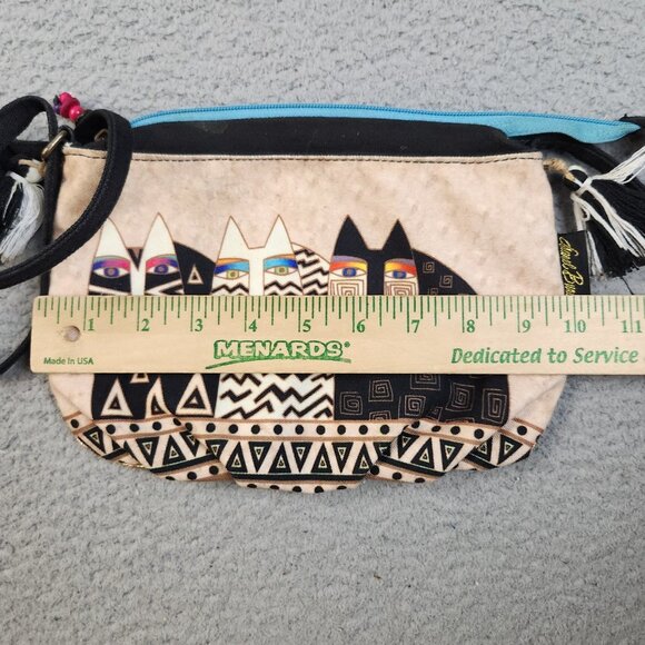 Laurel Burch Three Cats Purse Bag Crossbody Makeup Cosmetic Case Pouch 10'x7' - Picture 9 of 9